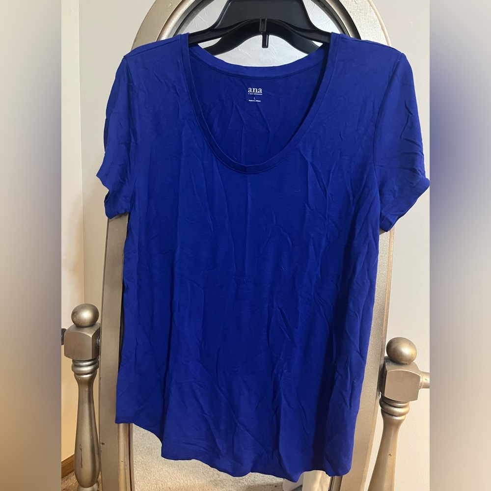 Women's a.n.a Vibrant Blue Short Sleeve Top